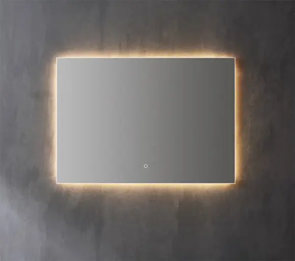 Saniful Rechthoekige badkamerspiegel met led verlichting in 3 kleuren instelbaar & dimbaar Incl. spiegelverwarming - Copy Rechthoekig 80x70 cm