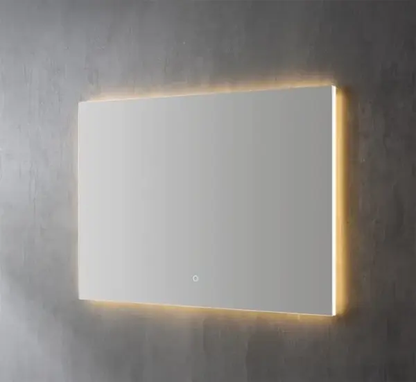 Saniful Rechthoekige badkamerspiegel met led verlichting in 3 kleuren instelbaar & dimbaar Incl. spiegelverwarming - Copy Rechthoekig 80x70 cm - Image 2