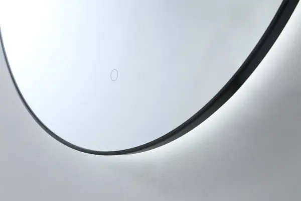 Saniful Ronde badkamerspiegel mat zwart met led verlichting in 3 kleuren instelbaar & dimbaar Incl. spiegelverwarming Rond 100 cm - Image 3