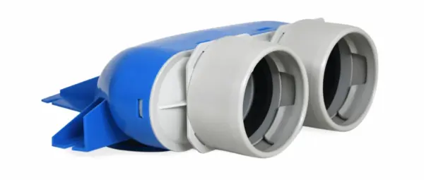 Vent-Axia Uniflexplus ventielcollector 2 x Ø75mm met schuifhuls 250mm en speciedeksel Ø125mm - Kort - Image 2