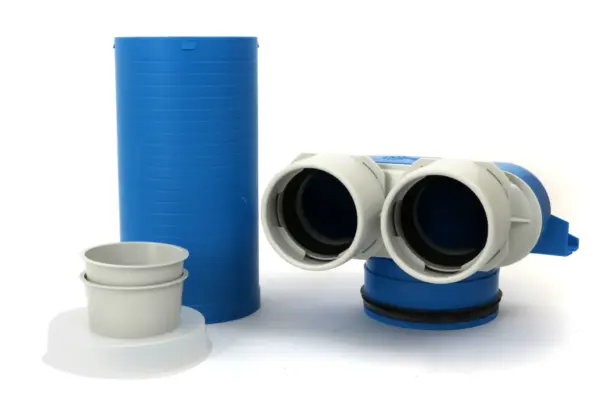Vent-Axia Uniflexplus ventielcollector 2 x Ø75mm met schuifhuls 250mm en speciedeksel Ø125mm