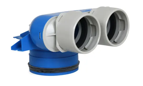 Vent-Axia Uniflexplus ventielcollector 2 x Ø75mm met schuifhuls 250mm en speciedeksel Ø125mm - Image 2