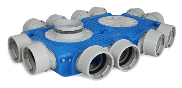 Vent-Axia Uniflexplus ventilatie subverdeelbox 12x Ø90mm met tuit Tuit diameter Ø180mm