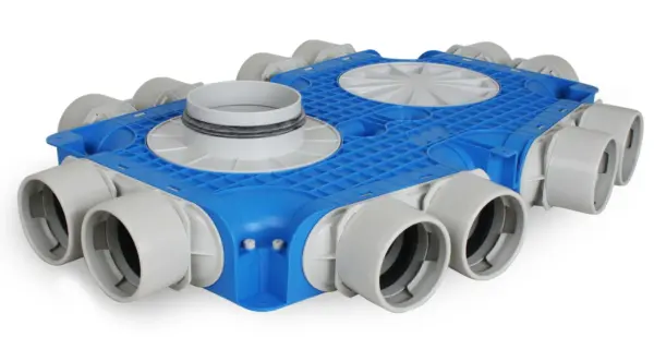 Vent-Axia Uniflexplus ventilatie subverdeelbox 12x Ø75 mm met tuit Tuit diameter Ø125mm