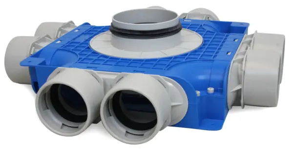 Vent-Axia Uniflexplus ventilatie subverdeelbox 8x Ø75 mm met tuit Tuit diameter Ø180mm