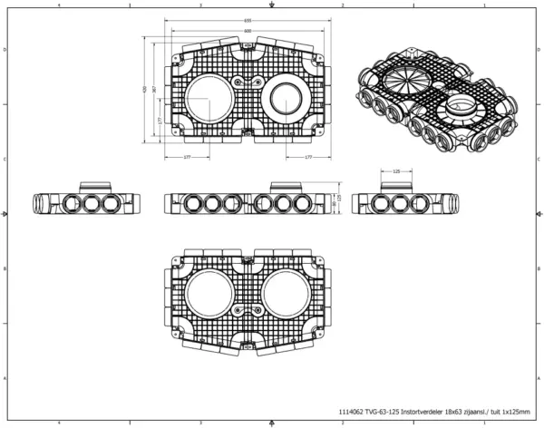 Vent-Axia Uniflexplus ventilatie hoofdverdeelbox 18x Ø69mm met tuit Tuit diameter Ø180mm - Image 2
