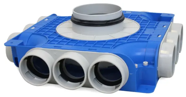 Vent-Axia Uniflexplus ventilatie subverdeelbox 12x Ø69mm met tuit Tuit diameter Ø160mm