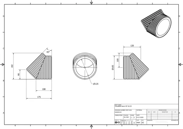 ISO+B 45 160-125 Z / Geisoleerde bocht Ø125 45° - Image 2