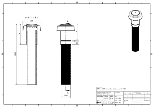Vent-Axia CDDVI+ 174 Z / Isocomplus+ dakdoorvoer Alu Ø174 - Image 2